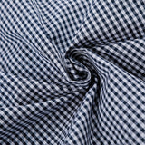 DAXUEN Navy and white gingham short-sleeved shirt