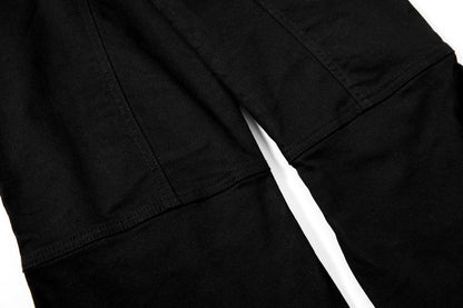 DAXUEN Solid black flared cargo pants