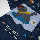 DAXUEN Short-sleeved embroidered denim shirt