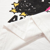 DAXUEN Short-sleeved white crew-neck graphic t-shirt