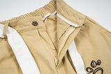 DAXUEN Khaki wide-leg trousers with whimsical graphics