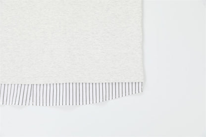 DAXUEN Layered V-neck short sleeve top with striped inner shirt