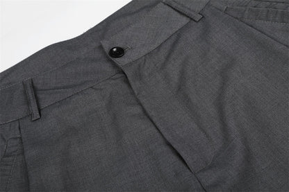 DAXUEN Men's tailored wide-leg trousers in dark grey and black