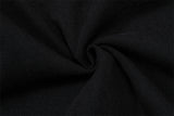 DAXUEN Black wide-leg denim shorts with appliqué details