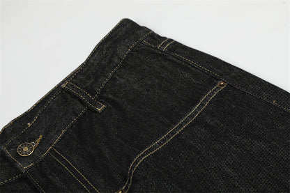 DAXUEN Wide-leg denim jeans with embroidered details
