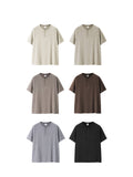 DAXUEN heathered khaki button-up henley t-shirt