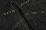 DAXUEN Wide-leg denim shorts with embroidery and contrasting stitching