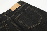 DAXUEN Wide-leg denim pants with slits and contrasting stitching