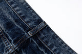 DAXUEN Distressed wide-leg knee-length denim shorts