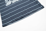 DAXUEN Navy and light blue striped polo shirt