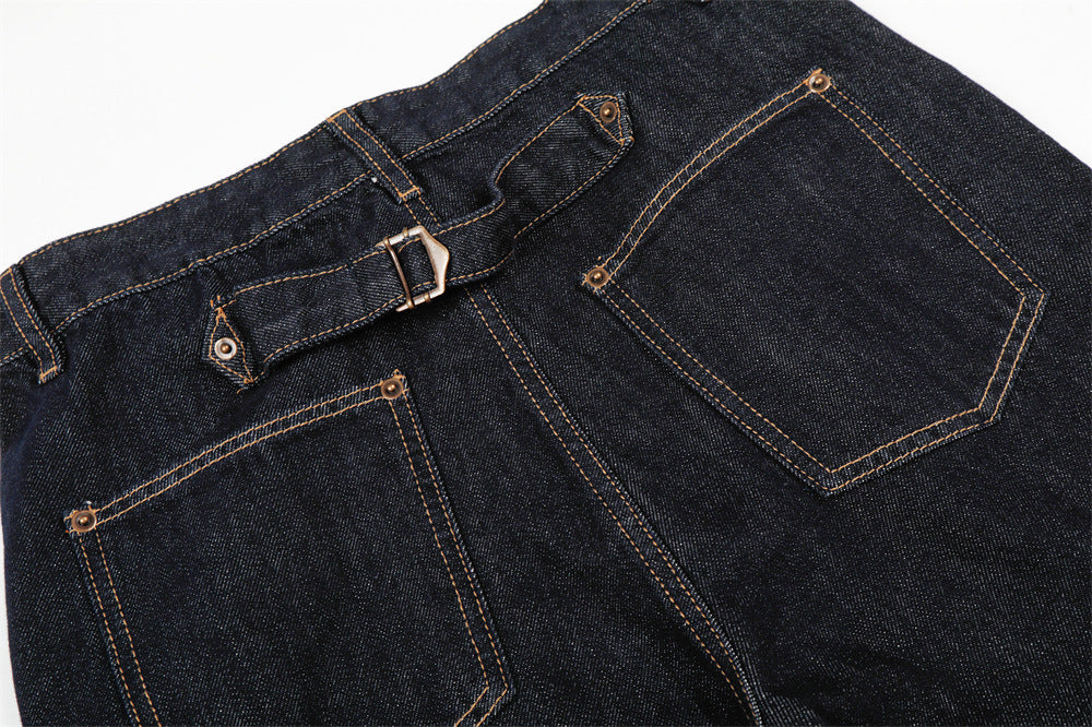 DAXUEN Wide-leg denim trousers in dark indigo, white, and black