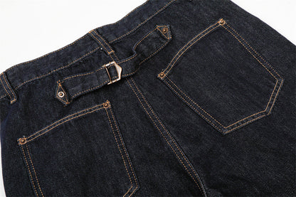 DAXUEN Wide-leg denim trousers in dark indigo, white, and black