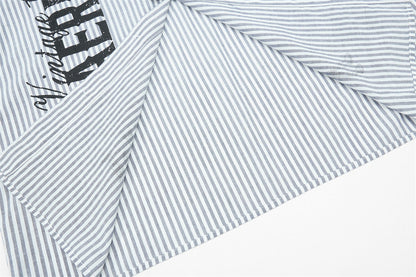 DAXUEN Striped oversized short-sleeve button-down shirt