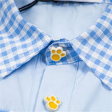 DAXUEN Short-sleeved button-up shirt with cat embroideries