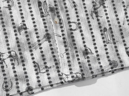 DAXUEN Short-sleeve button-up shirt with abstract graphics