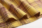 DAXUEN Short-sleeved plaid shirt with embroidery and heart-shaped buttons
