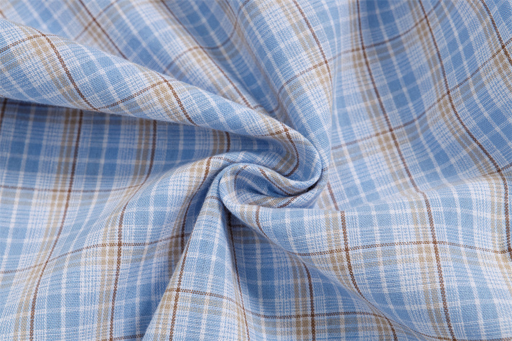 DAXUEN Poodle appliqué plaid button-up shirt
