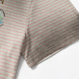 DAXUEN Light grey short-sleeved relaxed-fit t-shirt with cat graphic