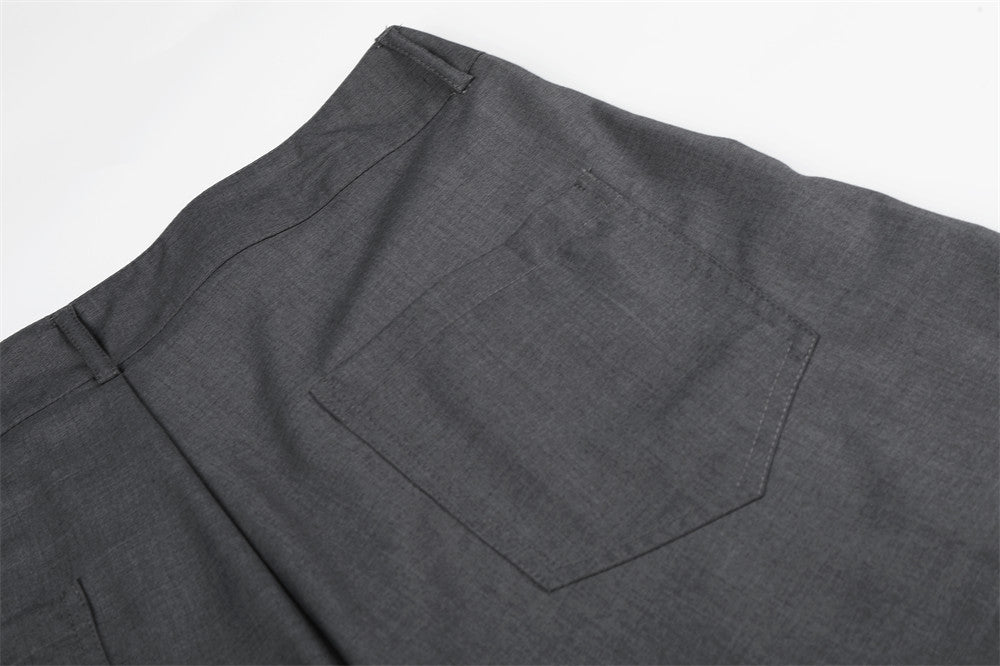DAXUEN Men's tailored wide-leg trousers in dark grey and black