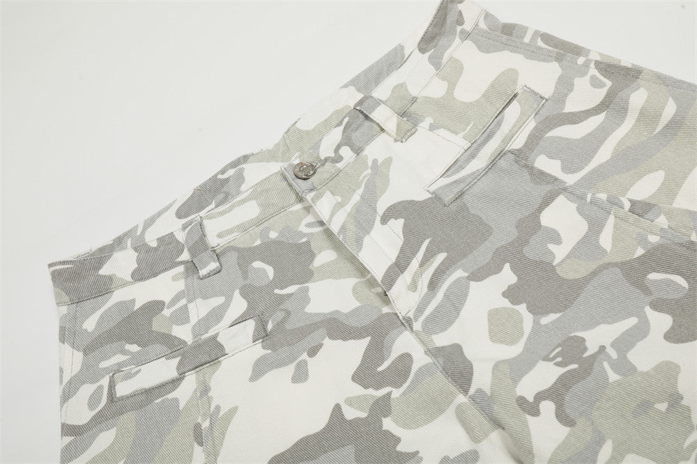 DAXUEN Wide-leg camouflage pants with pockets