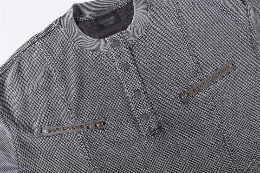 DAXUEN Relaxed oversized short-sleeve top with zippered pockets