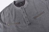 DAXUEN Relaxed oversized short-sleeve top with zippered pockets