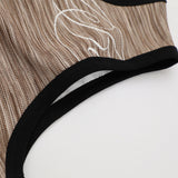 DAXUEN Sleeveless knit top with melange pattern and embroidery