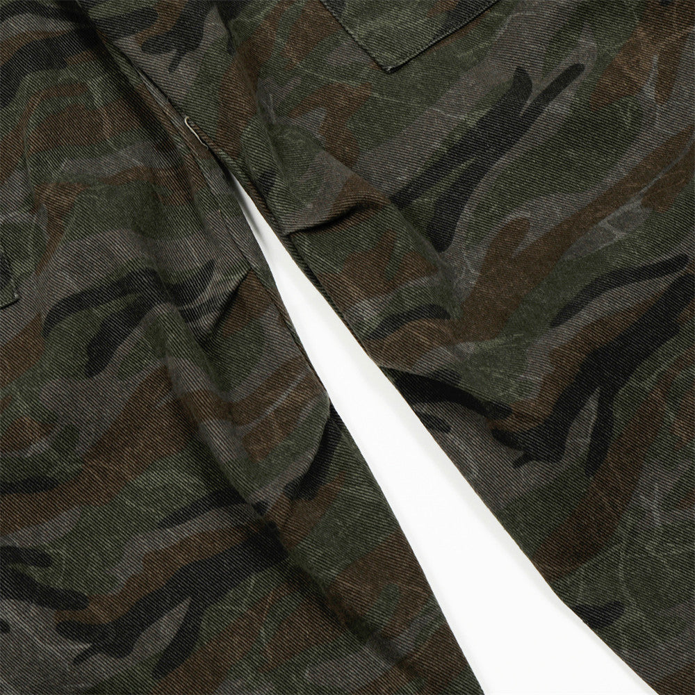 DAXUEN Wide-leg cargo pants in camouflage pattern