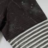 DAXUEN Faux-layered hooded long-sleeve top with splatter print
