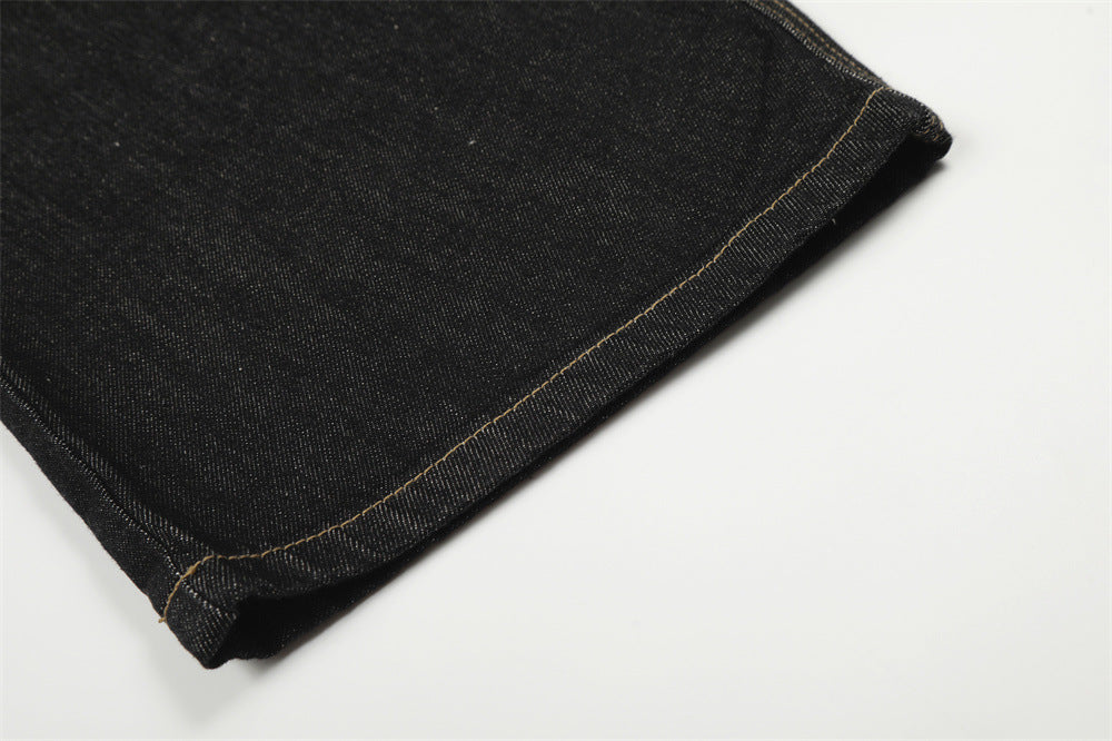 DAXUEN Wide-leg denim jeans with metal details