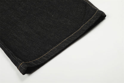 DAXUEN Wide-leg denim jeans with metal details