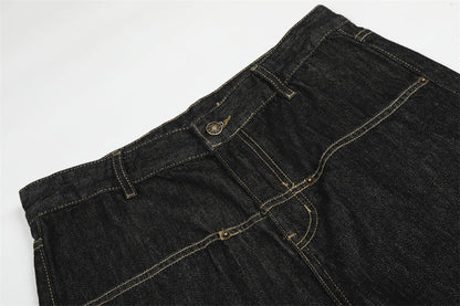 DAXUEN Wide-leg denim jeans with embroidered details