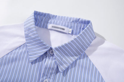 DAXUEN Color-blocked short-sleeved button-up shirt with graphic prints