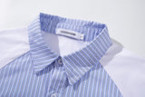 DAXUEN Color-blocked short-sleeved button-up shirt with graphic prints