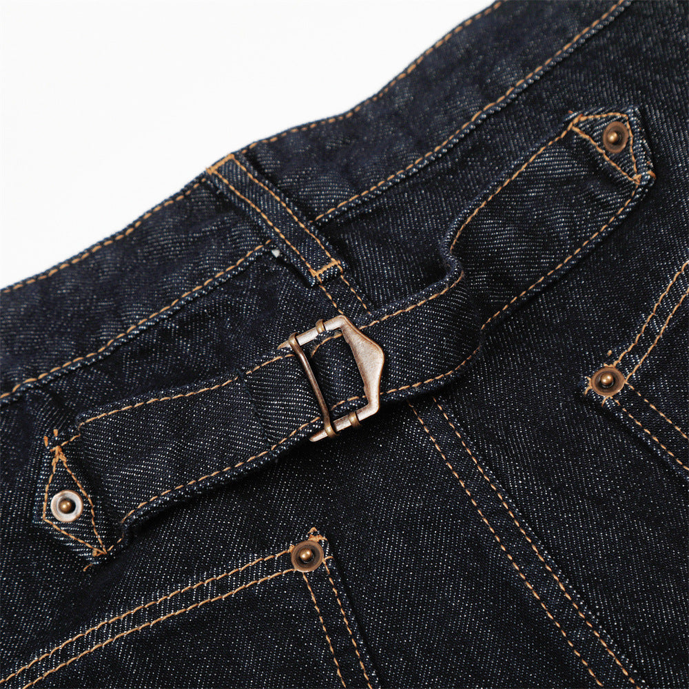DAXUEN Wide-leg denim trousers in dark indigo, white, and black