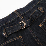 DAXUEN Wide-leg denim trousers in dark indigo, white, and black