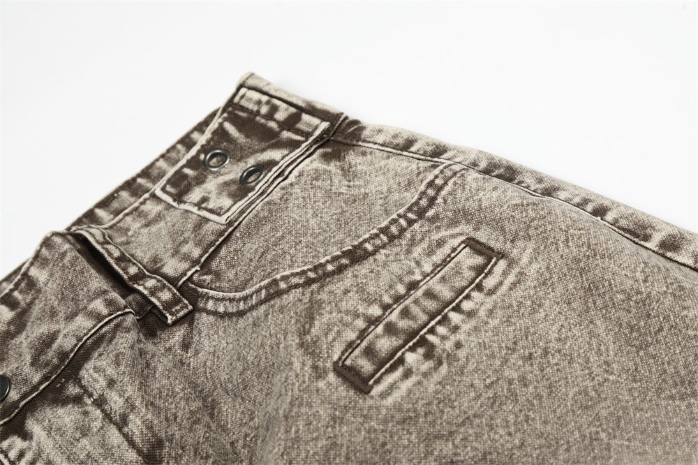 DAXUEN Wide-leg denim jeans with acid wash effect