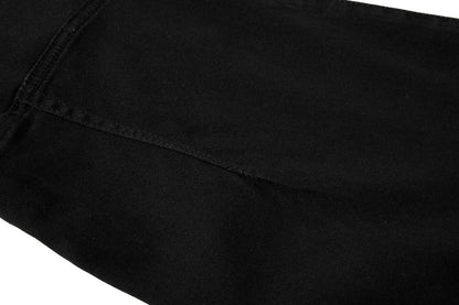 DAXUEN Black wide-leg pants with decorative zippers and studs