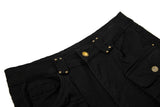 DAXUEN High-waisted black cargo pants with flared legs
