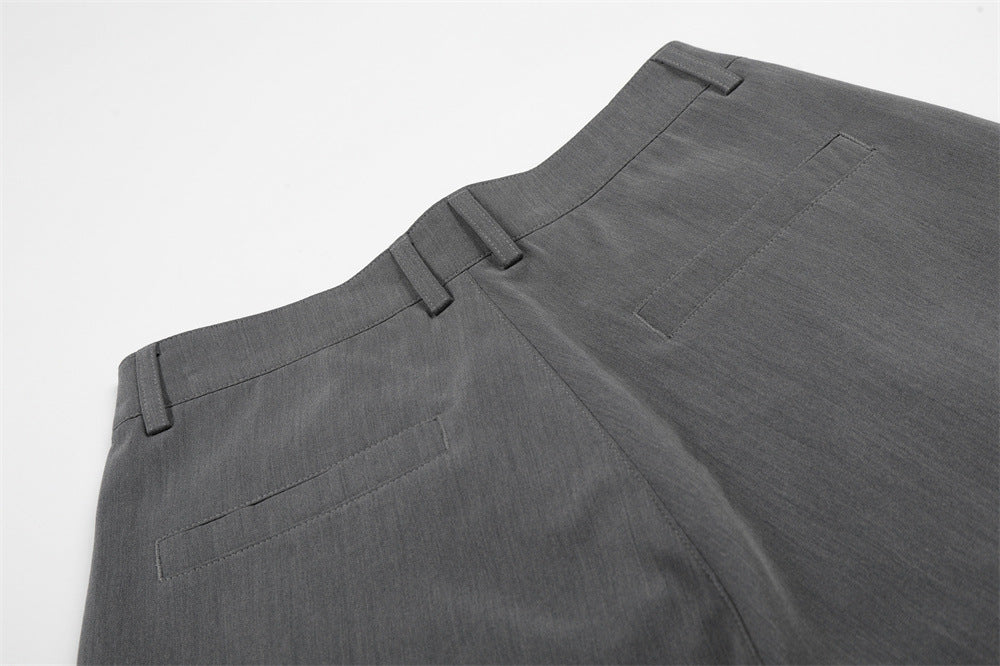 DAXUEN Cropped wide-leg trousers in medium-grey with decorative studs