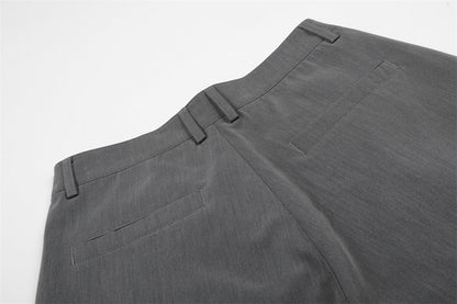DAXUEN Cropped wide-leg trousers in medium-grey with decorative studs
