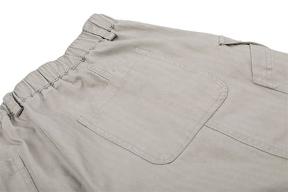 DAXUEN Pair of light grey relaxed-fit herringbone cargo shorts