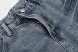 DAXUEN Wide-leg denim shorts with distressed finish