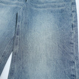 DAXUEN Light blue wide-leg denim jeans with embroidered patch