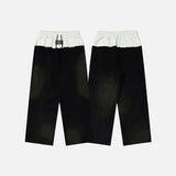 DAXUEN Two-tone wide-leg trousers with color-blocked design