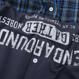 DAXUEN Color-block plaid button-up shirt