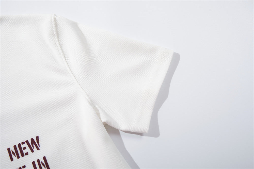 DAXUEN Short-sleeve Henley T-shirt with graphic design