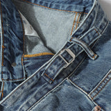 DAXUEN Distressed wide-leg denim shorts with rips