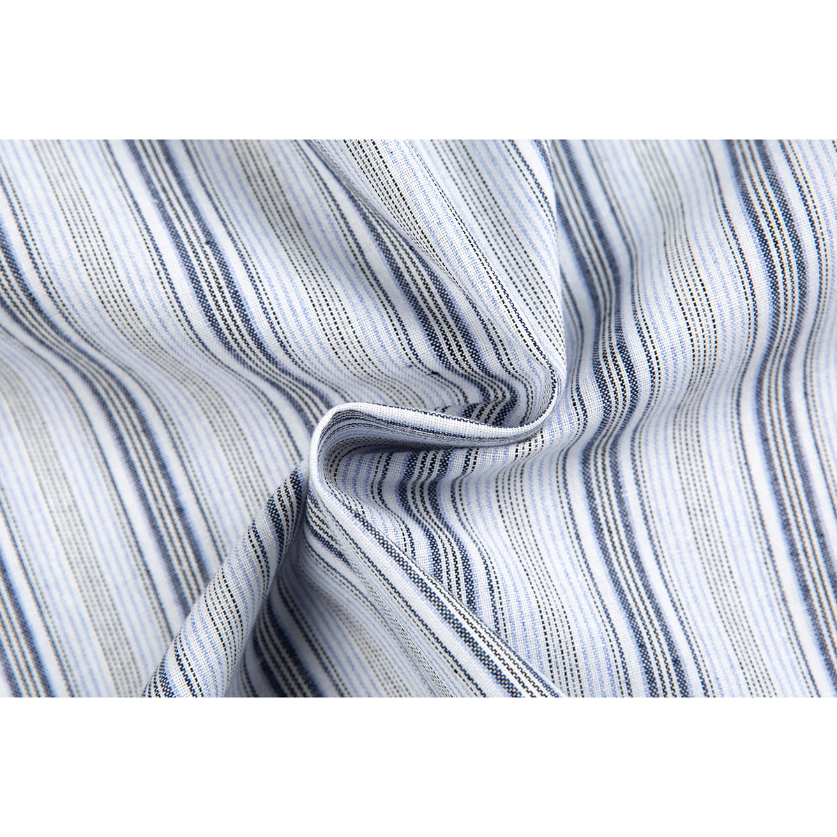 DAXUEN light grey and blue vertical striped button-up shirt
