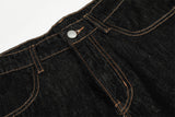DAXUEN Dark-wash wide-leg jeans with dog embroidery